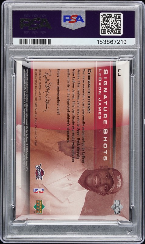 2003 UD SWEET SHOT SIGNATURE SHOTS #LJ LEBRON JAMES PSA 8 AUTO 8 view 2