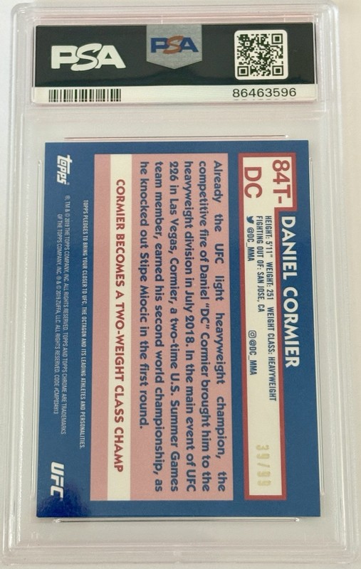 2019 Topps Chrome UFC Daniel Cormier 1984 Wave SP /99 PSA 9 view 2