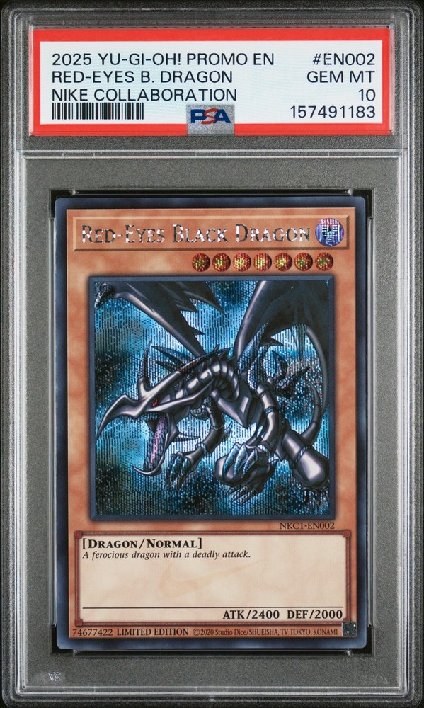 2025 YU-GI-OH! NIKE COLLABORATION PROMO #EN002 RED-EYES BLACK DRAGON PSA 10