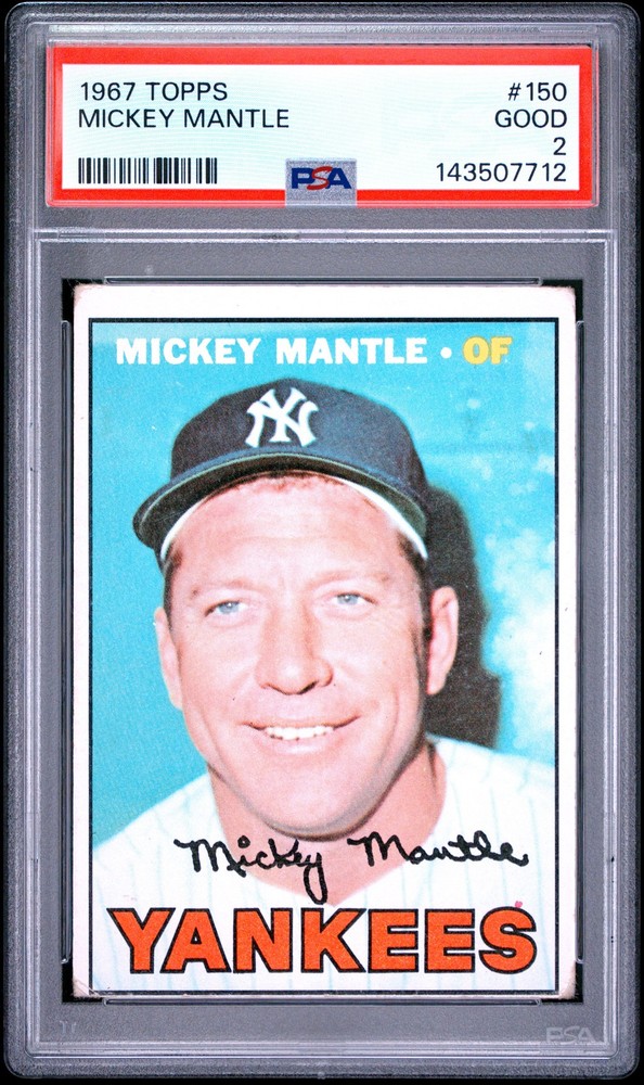 1967 TOPPS #150 MICKEY MANTLE PSA 2