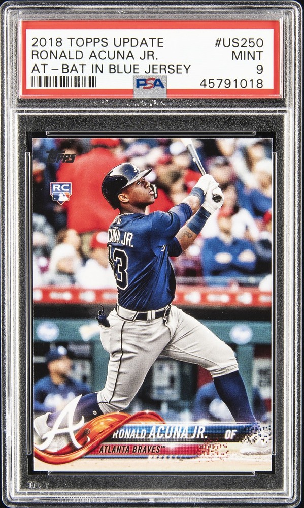 2018 TOPPS UPDATE #US250 RONALD ACUNA JR. ROOKIE RC PSA 9