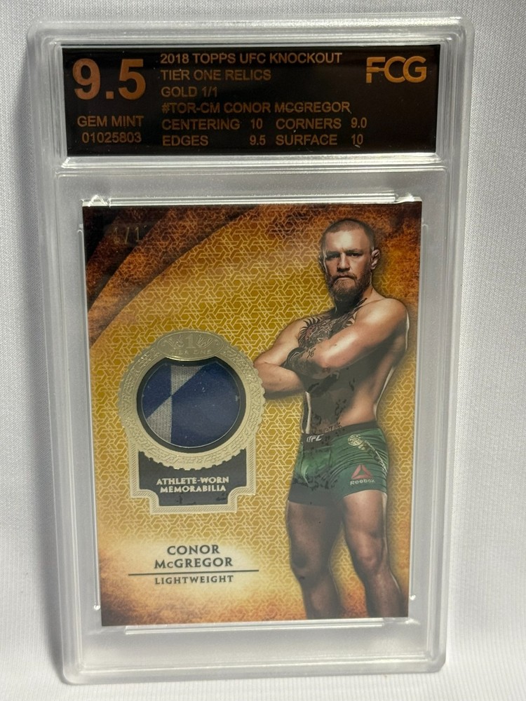 2018 Topps UFC Knockout Conor McGregor Tier One Relic GOLD 1/1 FCG 9.5