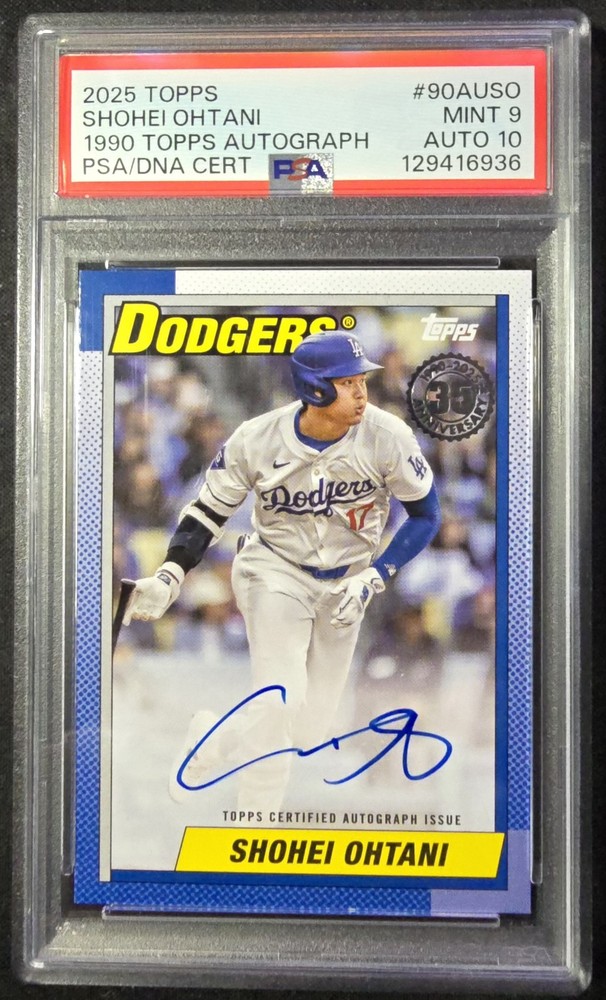Shohei Ohtani 2025 Topps 1990 Baseball Autograph PSA 9🔥  Auto 10🔥  #90AUSO