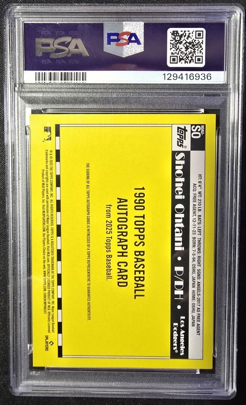 Shohei Ohtani 2025 Topps 1990 Baseball Autograph PSA 9🔥  Auto 10🔥  #90AUSO view 2
