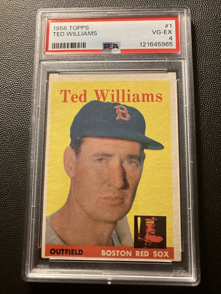 1958 Topps Ted Williams #1 Boston Red Sox HOF Vintage Baseball Card PSA 4 VG-EX