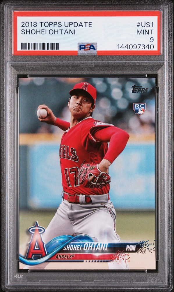 2018 TOPPS UPDATE #US1 SHOHEI OHTANI ROOKIE RC PSA 9