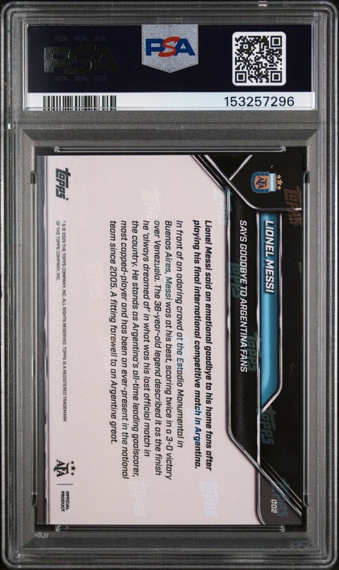 2024 TOPPS NOW ARGENTINA #2 LIONEL MESSI PSA 9 view 2