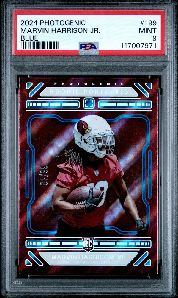 2024 PANINI PHOTOGENIC BLUE #199 MARVIN HARRISON JR. 4/99 PSA 9 view 1