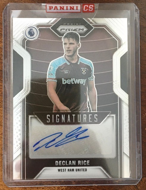 2022 Panini Premier League Prizm Declan Rice Signatures Auto Redemption
