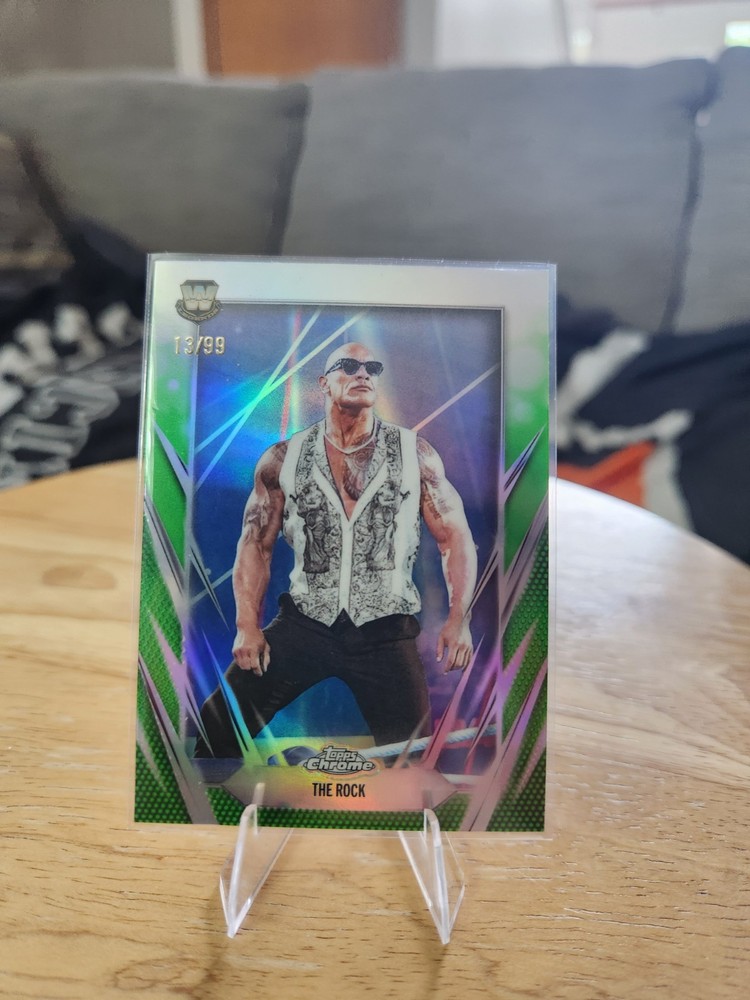 Topps 2026 Chrome WWE The Rock #1 Serial Numbered 13/99 Print Run 99