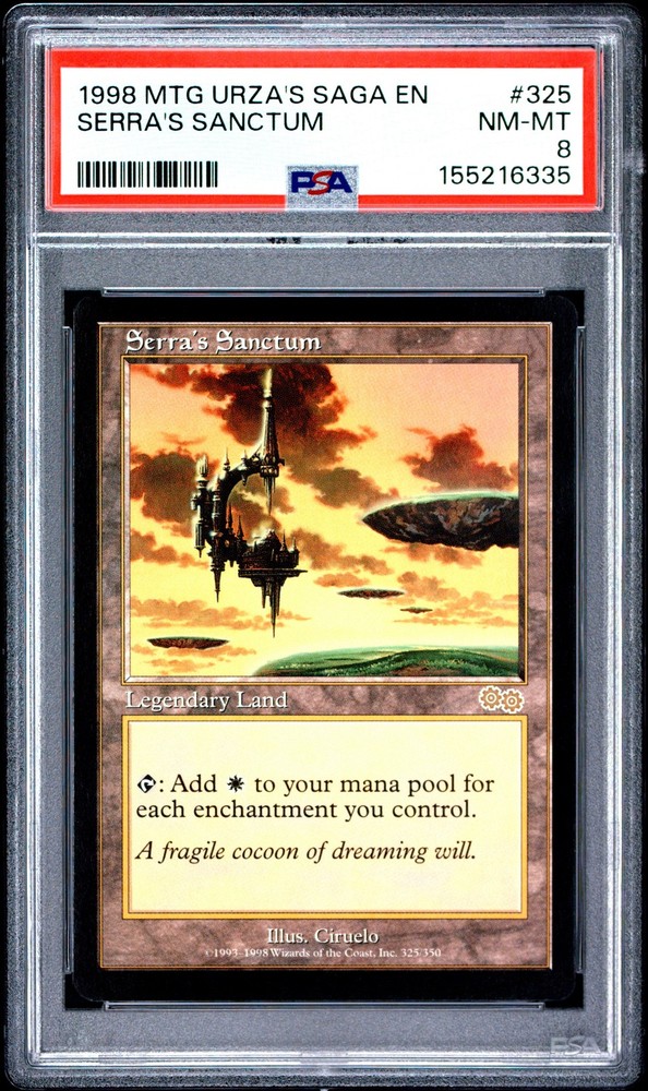 1998 MAGIC: THE GATHERING URZA'S SAGA #325 SERRA'S SANCTUM PSA 8