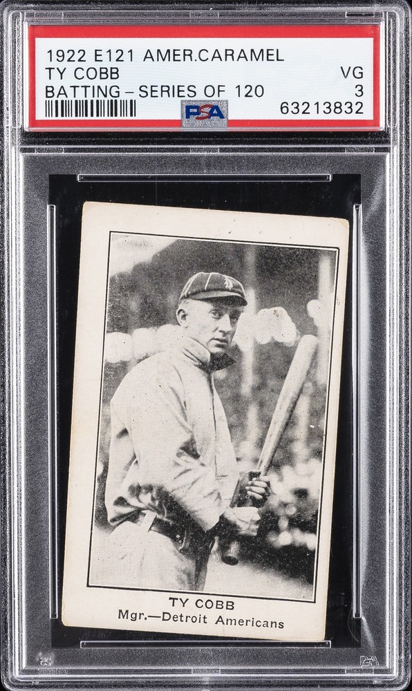 1922 E121 AMERICAN CARAMEL SERIES OF 120 BATTING TY COBB PSA 3