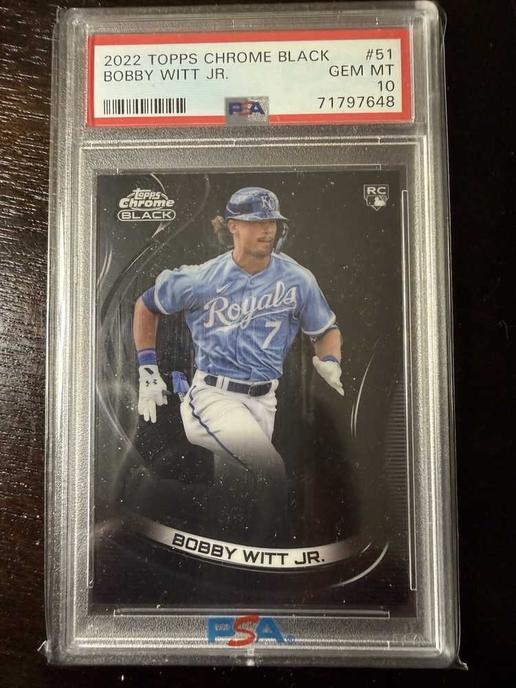 2022 Topps Chrome Black #51 Bobby Witt Jr PSA 10 RC Kansas City Royals
