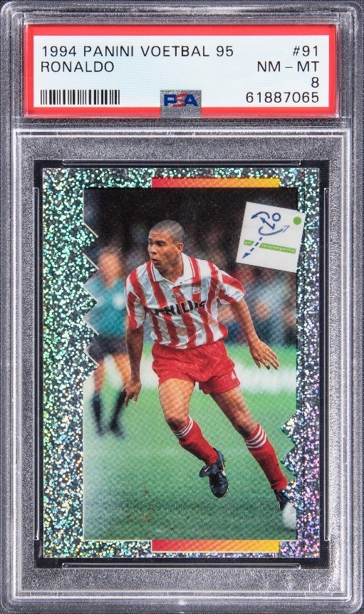 1994 PANINI VOETBAL 95 #91 RONALDO ROOKIE RC PSA 8