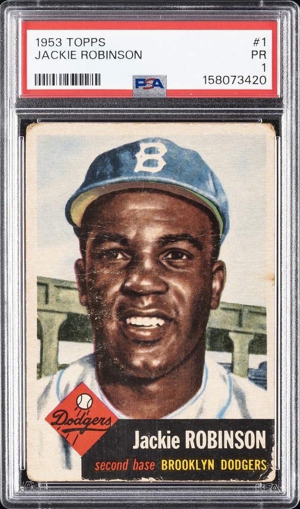 1953 TOPPS #1 JACKIE ROBINSON PSA 1