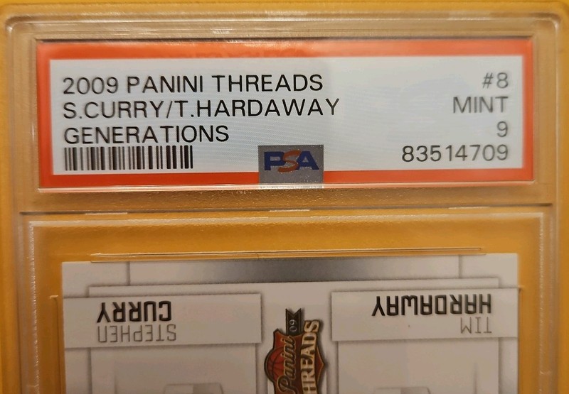 2009 Panini Generations Threads RC Stephen Curry/ Tim Hardaway PSA 9 POP 40 view 2
