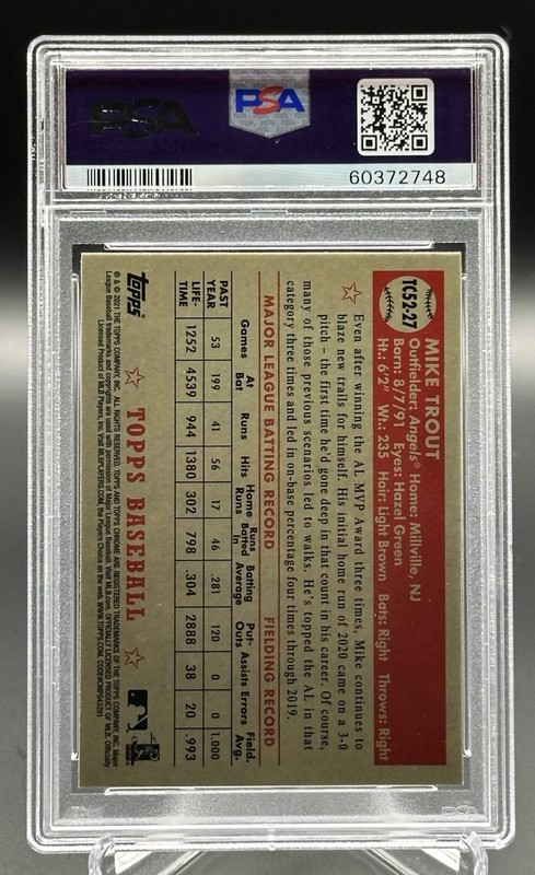 PSA GM 10 | 2021 Topps #TC52-27 Mike Trout | 1952 Topps Redux - Chrome | READ view 2