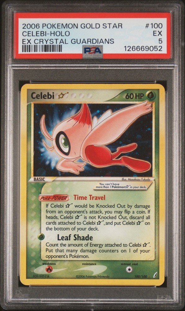 2006 POKEMON EX CRYSTAL GUARDIANS GOLD STAR #100 CELEBI-HOLO PSA 5