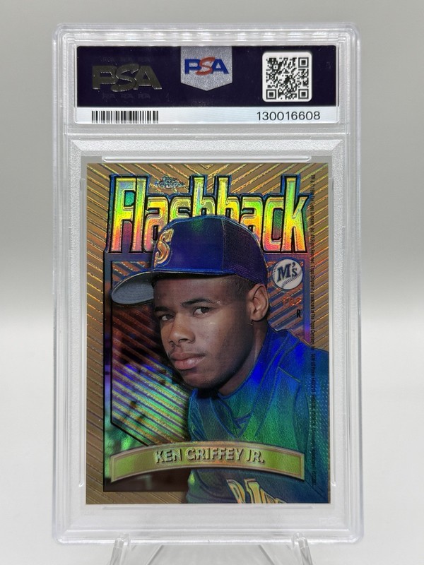 1998 Topps Chrome KEN GRIFFEY JR Flashback Refractor #FB2 PSA 8 view 2