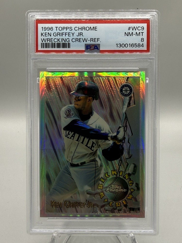 1996 Topps Chrome KEN GRIFFEY JR Wrecking Crew Refractor #WC9 PSA 8