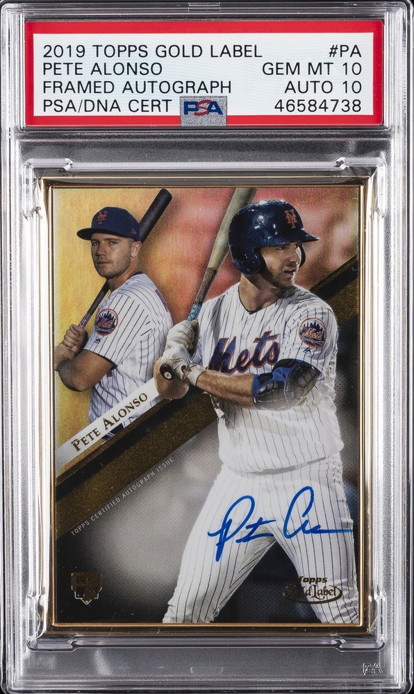 2019 TOPPS GOLD LABEL FRAMED AUTO #PA PETE ALONSO PSA 10 AUTO 10