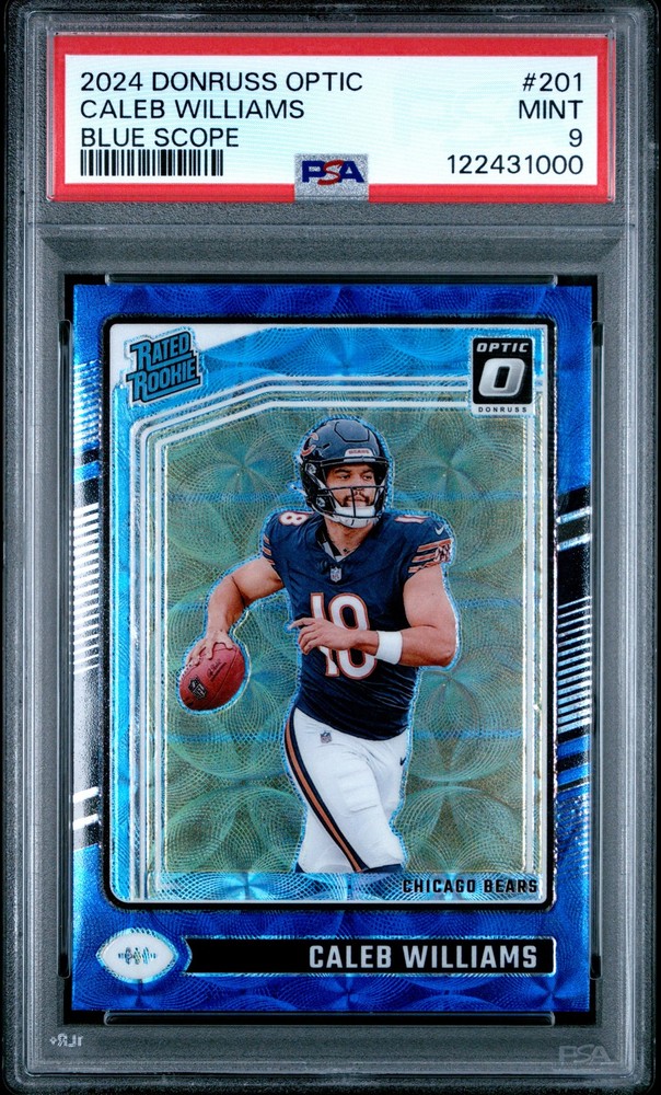 2024 PANINI DONRUSS OPTIC BLUE SCOPE #201 CALEB WILLIAMS PSA 9 view 1