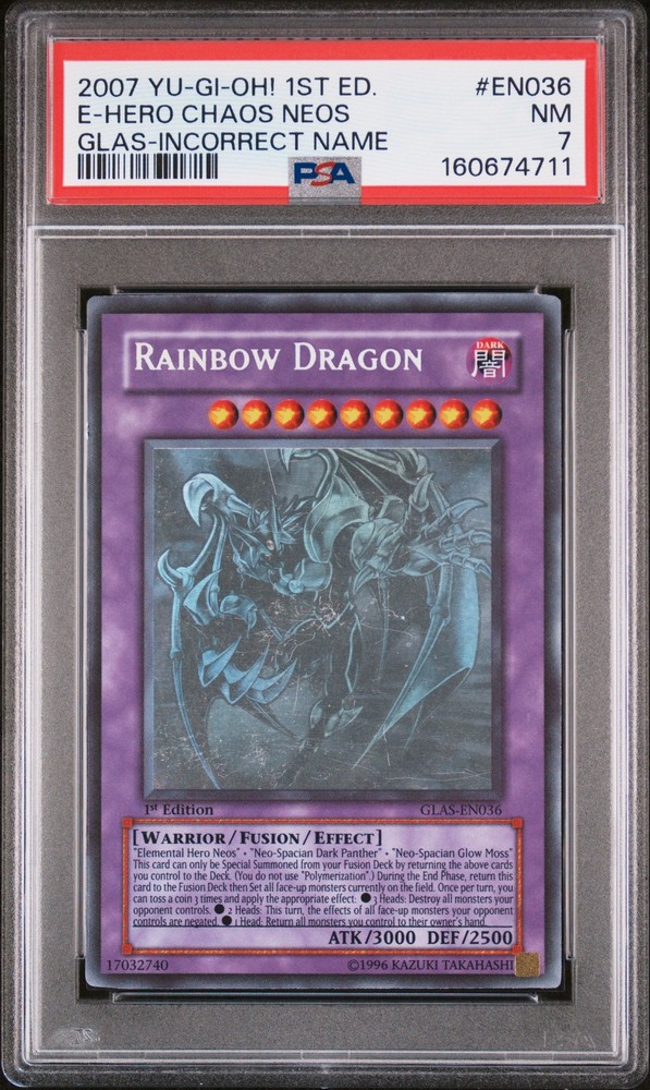 2007 YU-GI-OH! GLAS-GLADIATOR'S ASSAULT #EN036 ELEMENTAL HERO CHAOS NEOS PSA 7