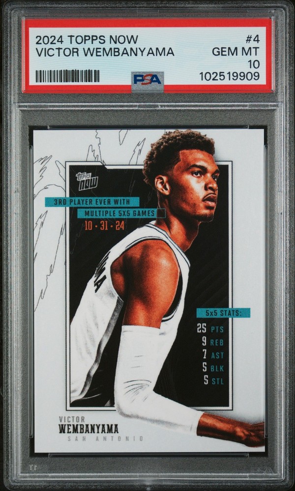 2024 TOPPS NOW #4 VICTOR WEMBANYAMA PSA 10