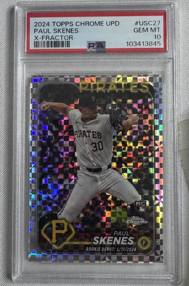 2024 Topps Chrome Update Paul Skenes #USC27 X-Fractor Pirates RC Rookie PSA 10