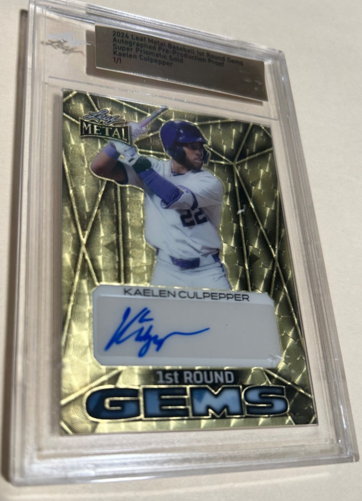 #1/1 KAELEN CULPEPPER AUTO LEAF PPP SLAB VINYL GOLD CIRCLES SUPER PRISMATIC 1/1!