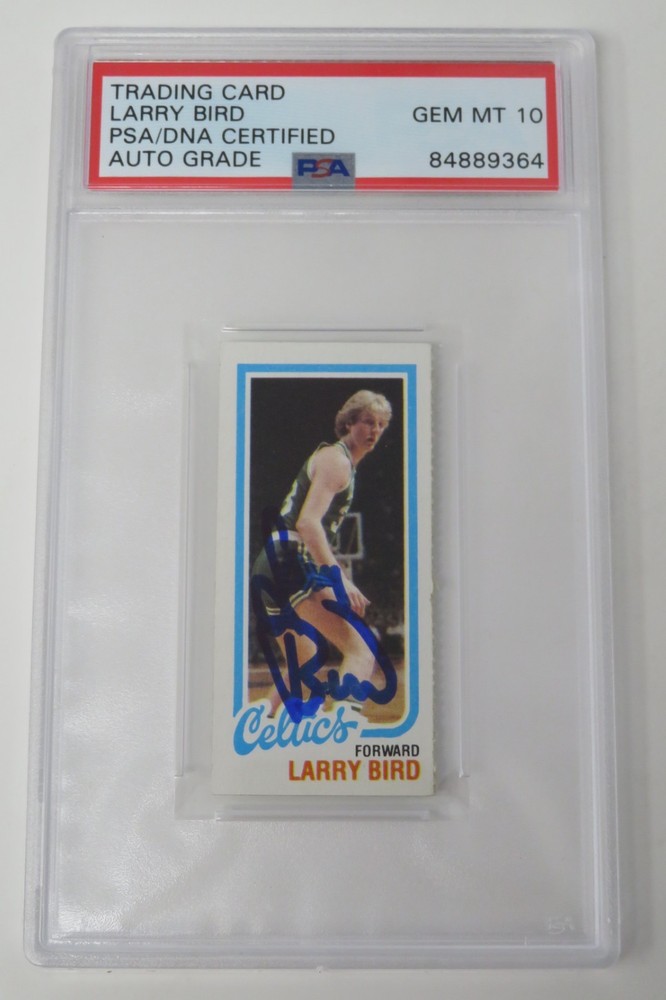Larry Bird CELTICS HOF Signed Autograph 1980 Topps RC Rookie Card 34 PSA 10 Auto