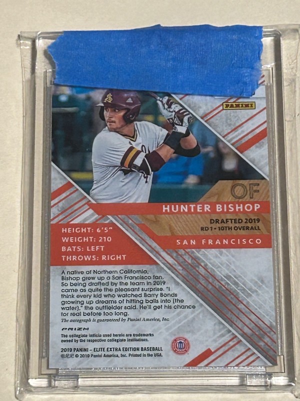 #1/1 HUNTER BISHOP AUTO 2019 PANINI EEE GOLD VINYL AUTOGRAPH ARIZONA STATE DEVIL view 2