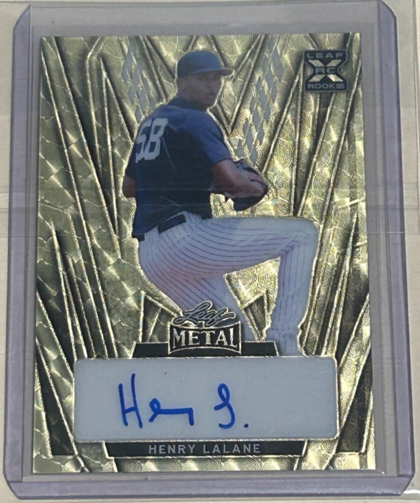#1/1 HENRY LALANE AUTO 2024 LEAF METAL VINYL GOLD CIRCLE SUPER PRISMATIC YANKEES