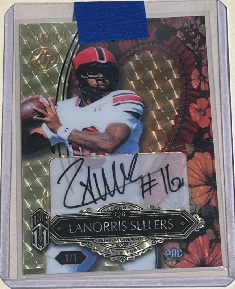 TRUE 1/1 LANORRIS SELLERS AUTO 2026 WILD CARD GOLD VINYL CIRCLES AUTOGRAPH #1/1 