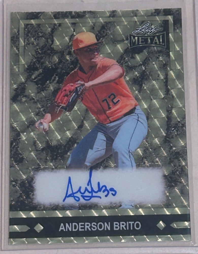 #1/1 ANDERSON BRITO AUTO 2026 LEAF METAL VINYL GOLD CIRCLES SUPER PRISMATIC 1/1 