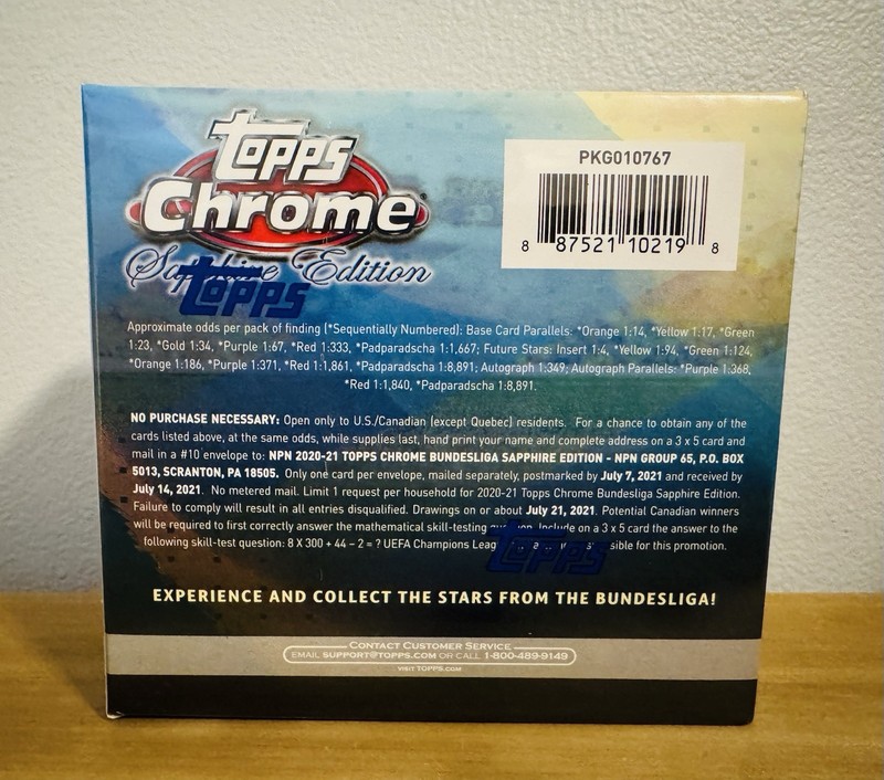 2020/21 TOPPS CHROME BUNDESLIGA SAPPHIRE EDITION SOCCER HOBBY BOX SEALED view 2