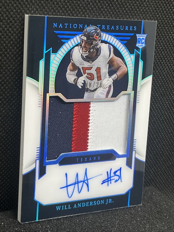 2023 Panini National Treasures Will Anderson Jr Rookie Patch Auto 8/20 TEXANS view 2