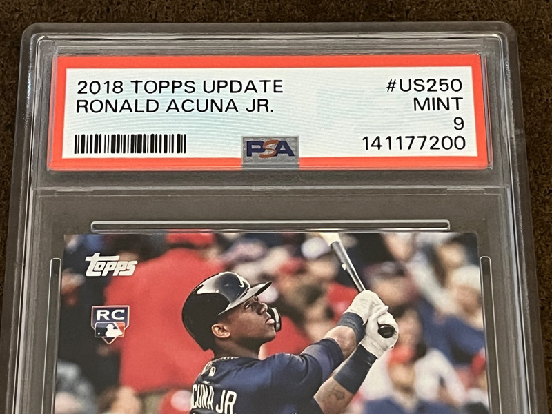 2018 Topps Update - #US 250 Ronald Acuna Jr. (RC) Braves Mint MT PSA 9 view 2