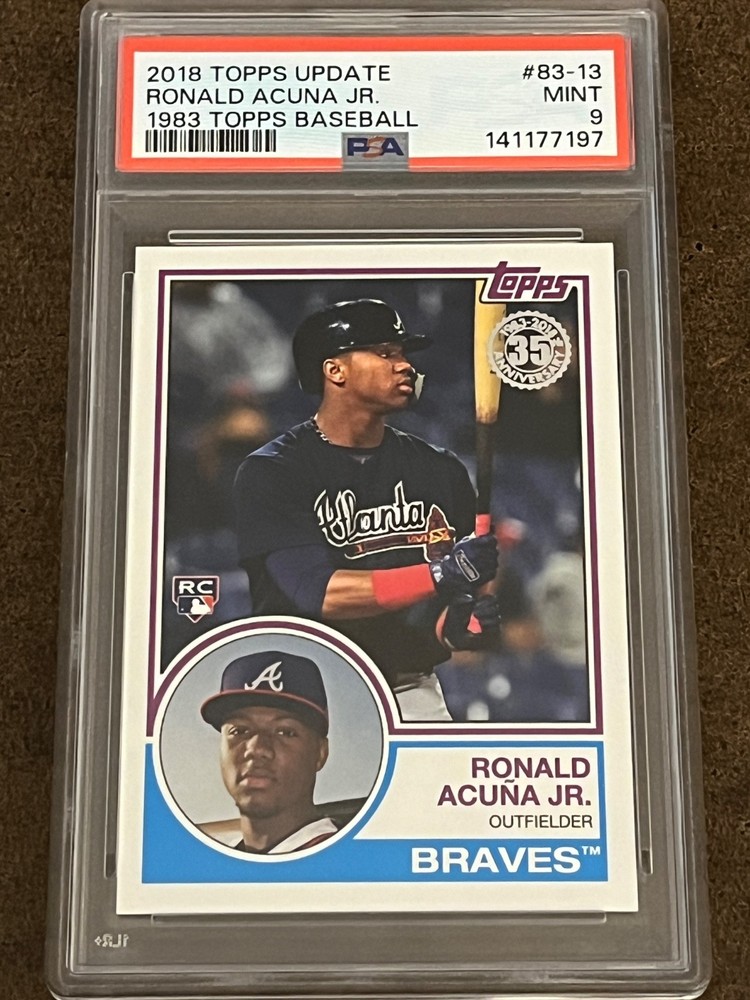 2018 Topps Update 1983 35th Anniversary-#83-13 Ronald Acuna Jr (RC) Braves PSA 9 view 1