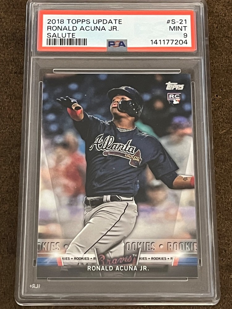 2018 Topps Update Topps Salute - #S-21 Ronald Acuna Jr (RC) Braves Mint MT PSA 9