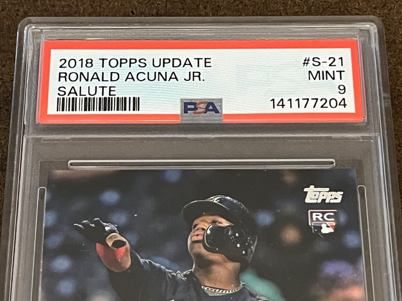 2018 Topps Update Topps Salute - #S-21 Ronald Acuna Jr (RC) Braves Mint MT PSA 9 view 2