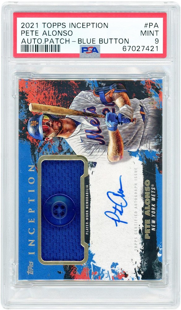 Pete Alonso New York Mets Signed 2021 Topps Inception #APC-PA #4/6 PSA 9 Card