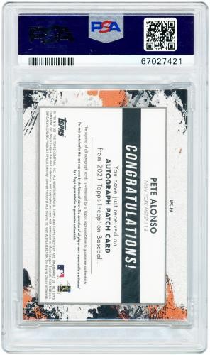Pete Alonso New York Mets Signed 2021 Topps Inception #APC-PA #4/6 PSA 9 Card view 2