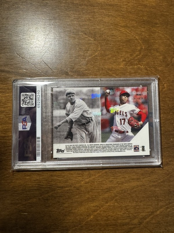  2018 Topps Now Moment Of The Week MOW1 Shohei Ohtani RC Babe Ruth 188 PSA 10 view 2