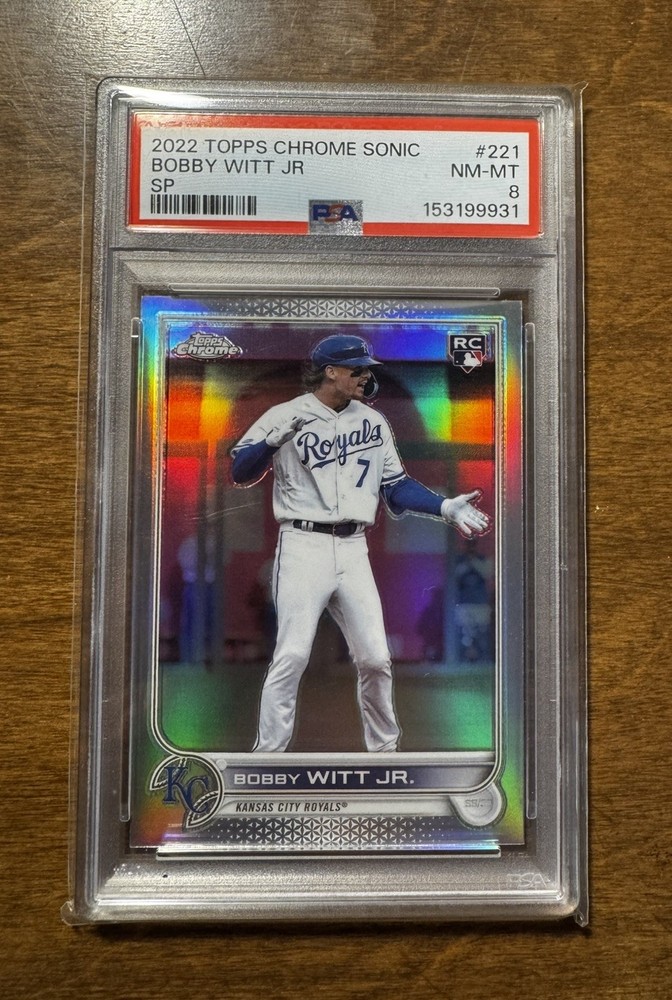 2022 Topps Chrome Sonic Bobby Witt Jr. #221 SP Rookie RC PSA 8 