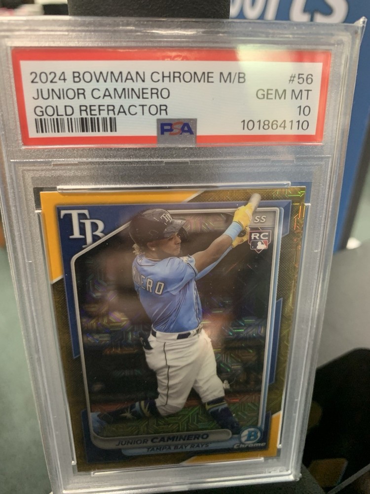 2024 Bowman Chrome Junior Caminero Mojo Gold /50 PSA 10 Tampa Bay Rays