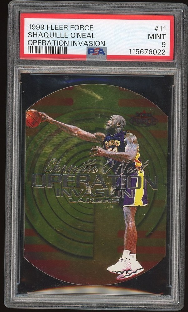 1999 Fleer Force #11 Shaquille O'Neal Operation Invasion Die Cut - PSA 9  Lakers