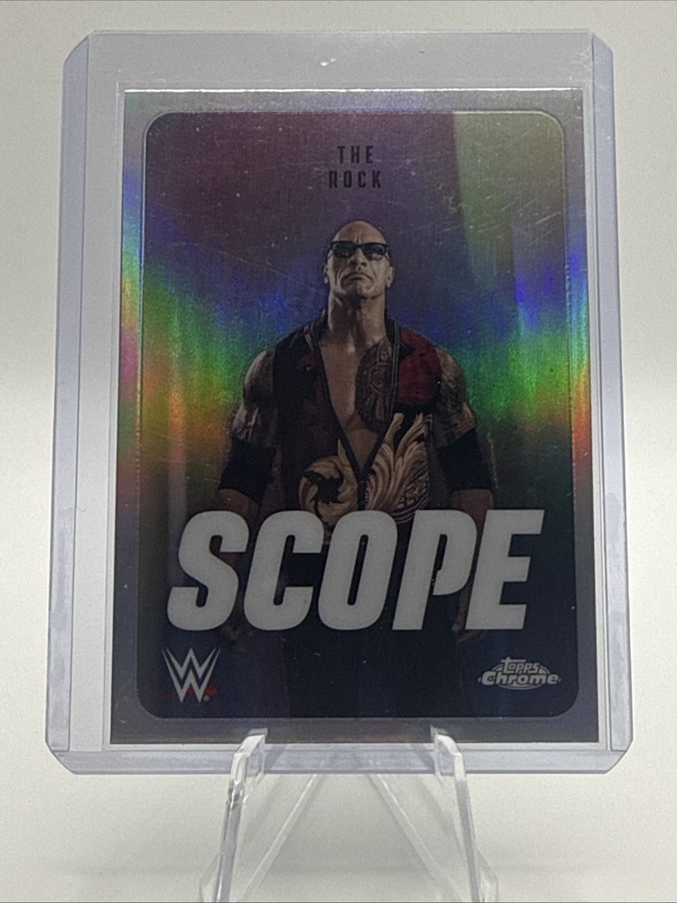 2025 Topps Chrome WWE The Rock Scope Refractor Dwayne Johnson #10
