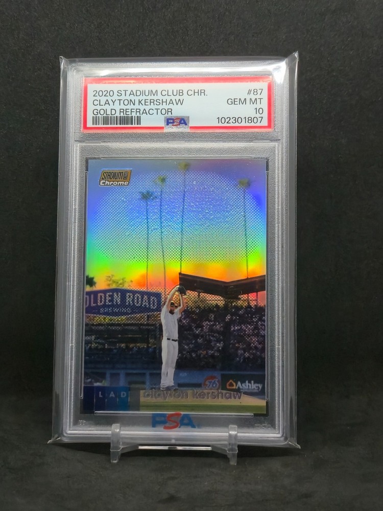 2020 Topps Stadium Club Chrome - Clayton Kershaw Gold Refractor /50 #87 PSA 10
