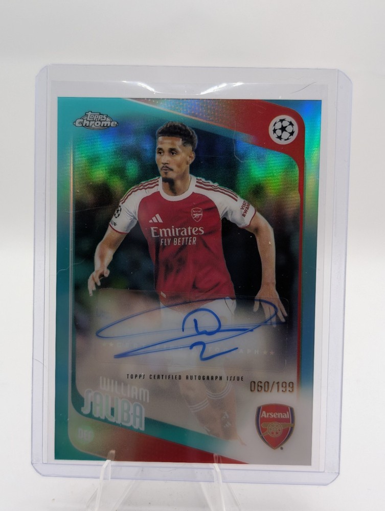 2026 Topps Chrome UCC William Saliba Aqua Auto /199